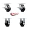 Service Caster 4 Inch Kingpinless Glass Filled Nylon Wheel Caster Brakes 2 Rigid SCC, 2PK SCC-KP30S420-GFNR-SLB-2-R-2 - alternate 3
